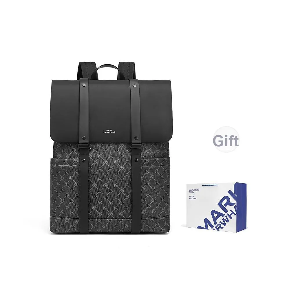 FAIRWHALE Synthetic Leather Laptop Bag Backpack Regular Men's Black