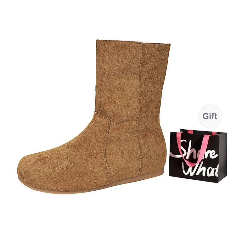 BIGTREE Ankle Boots Women's Apricot/Coffee/Black/Caramel/Khaki-6