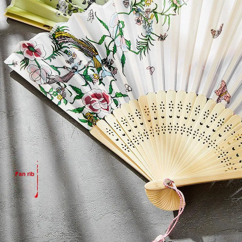 Pleasant Language Twill Damask And Silk Folding Fan-2