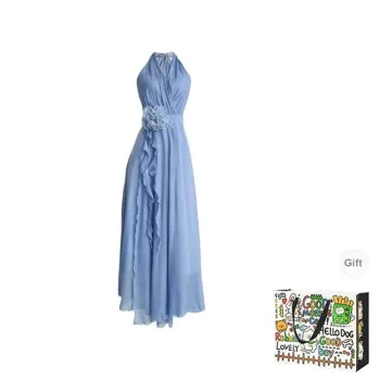 BVODE Sleeveless Dresses Women's Blue Shopping Bag Included