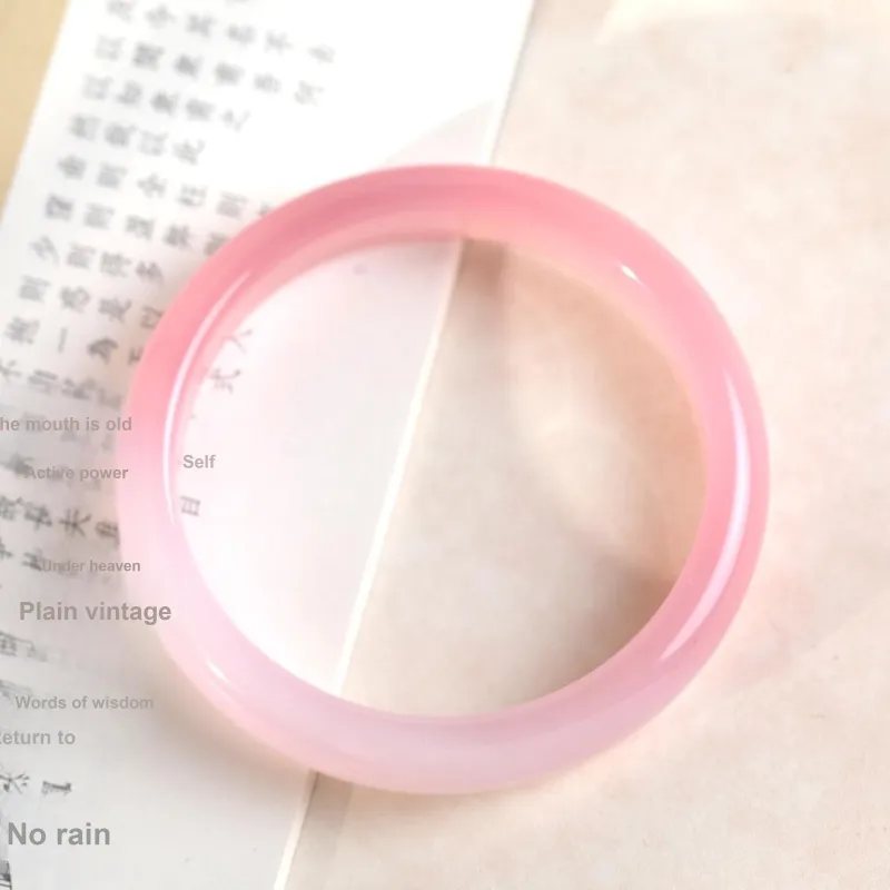 Clear Snow Chalcedony Bangles Unisex-6