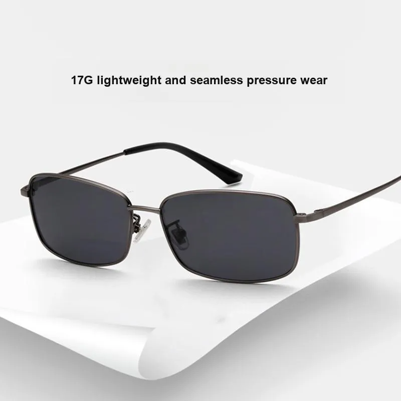LOHO Alloy Rectangular Sunglasses Unisex Gunmetal-3