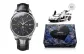 Silver Case Gunmetal Dial Black Leather Strap
