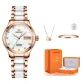 Gold-Tone Rose Gold: Dual Calendar (Includes Genuine Leather Strap+Bangle+Necklace+Premium Box)