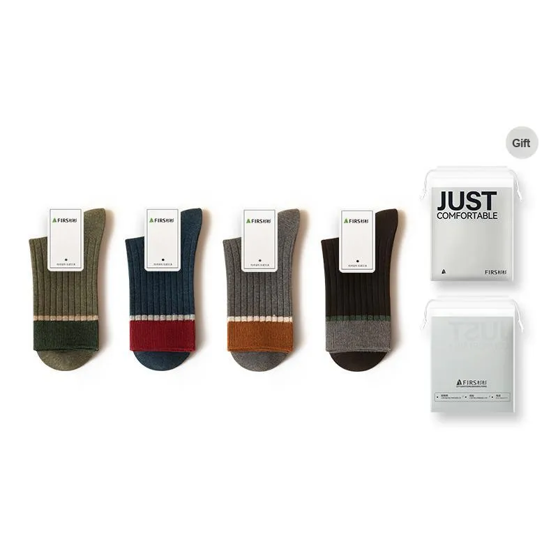 FIRS Mid Calf Socks Men's Shopping Bag 4 Pack-8