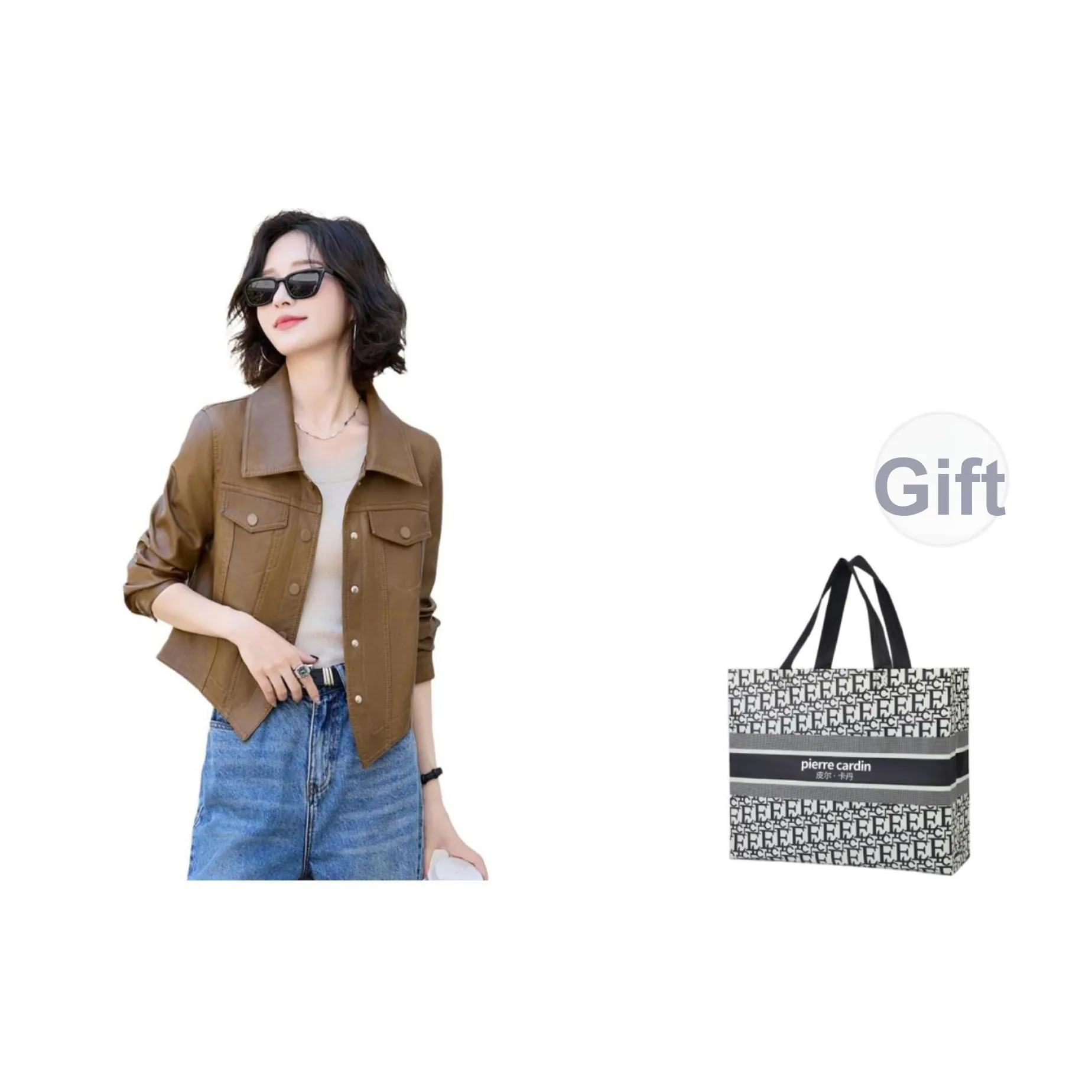 PIERRE CARDIN Кожа Куртка Женская