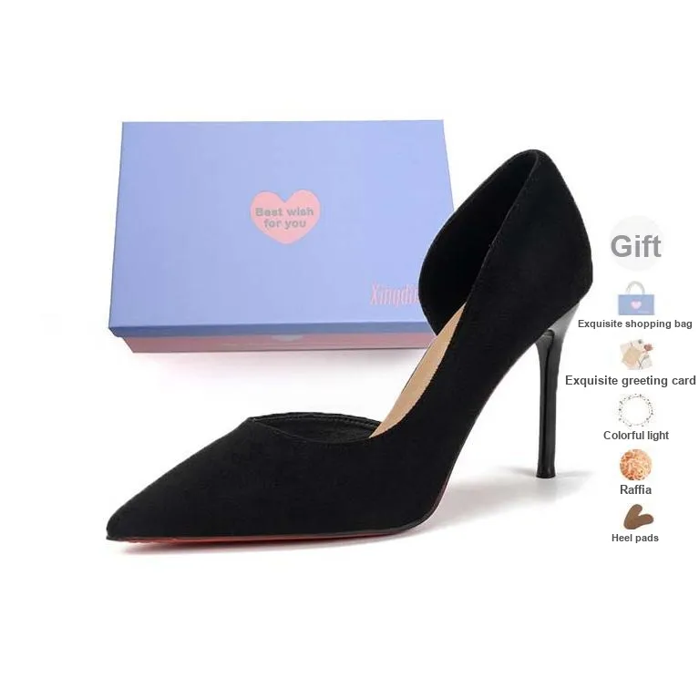 Xingdiman Slim Heel High Heels 10CM Women's Black