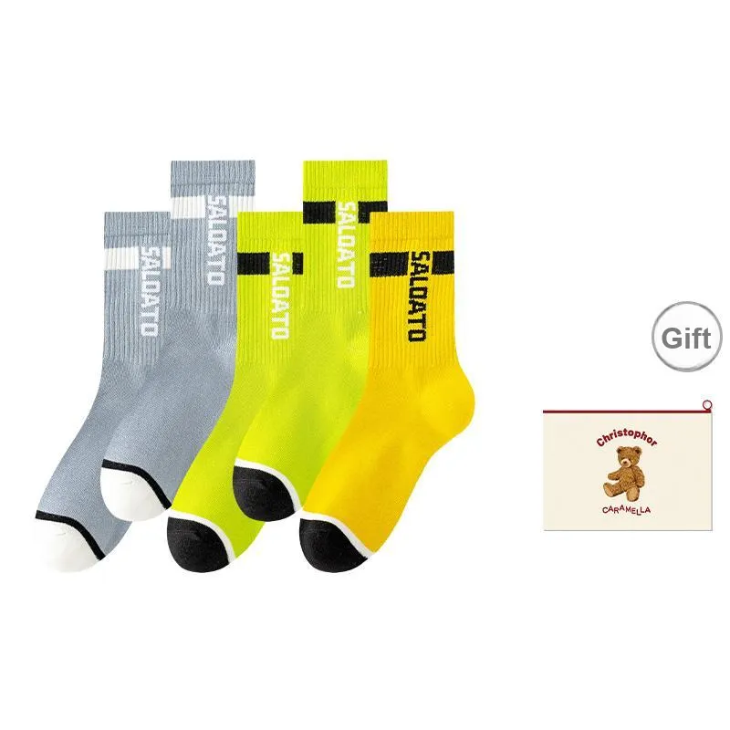 Caramella Mid Calf Socks Men's Shopping Bag Combo Set-8