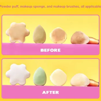 XUNFUJI Powder Puff Makeup Brush & Makeup Sponge Mousse Cleaner