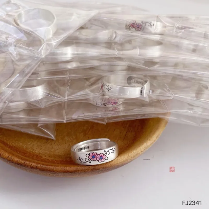 AITAO 999 Fine Silver Full Silver Ring Women's-4