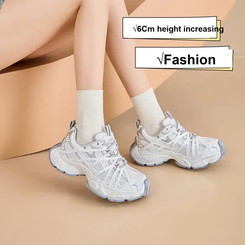 Hotwind Low Top Chunky Sneakers Unisex Black Gray-4