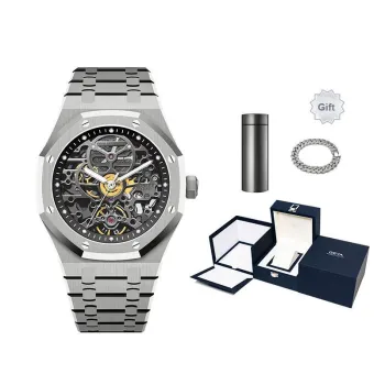 GEYA G MAX Collection Automatic Mechanical Movement Stainless Steel Watchband Watch Men's Watches Cut Out Dial