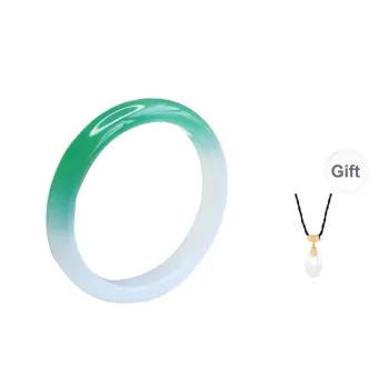 VOCK Natural Chalcedony Jade Bangles Women's