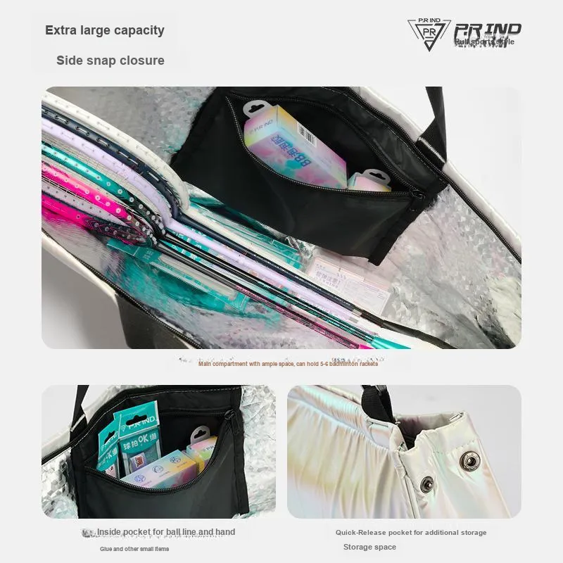 P.R IND Badminton Racket Bags 2 Pcs Multipurpose Strap Pearl White Unisex-6