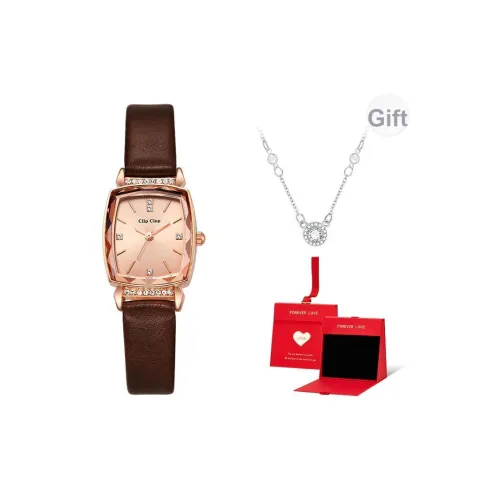 Clip Clop Кварцевый механизм искусственная кожа ремешок женские часы серебристый циферблат