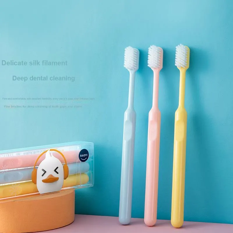 CHENYISHENG Japanese 3 Piece Set With Protective Case Toothbrush Candy Colors Small Head With Soft Bristles For Adults-8