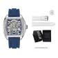 8601 Silver Blue[Trendy Brand Box+White Silicone Strap]