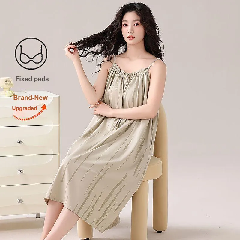 DanceBees Nightgown Women's Khaki-2