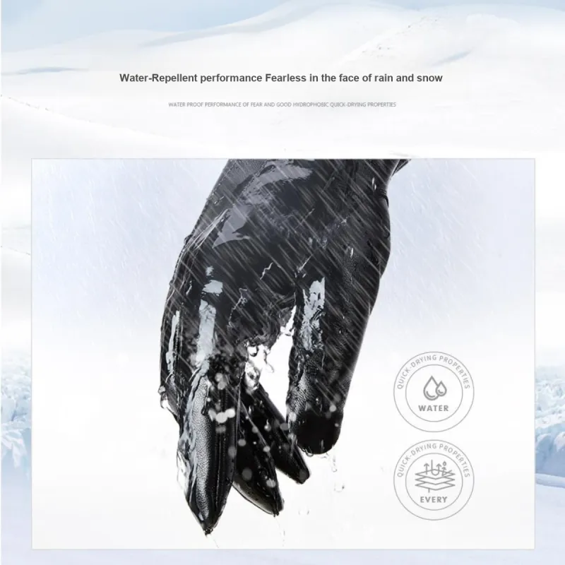 BISON DENIM Sheepskin Gloves Men's Black-5