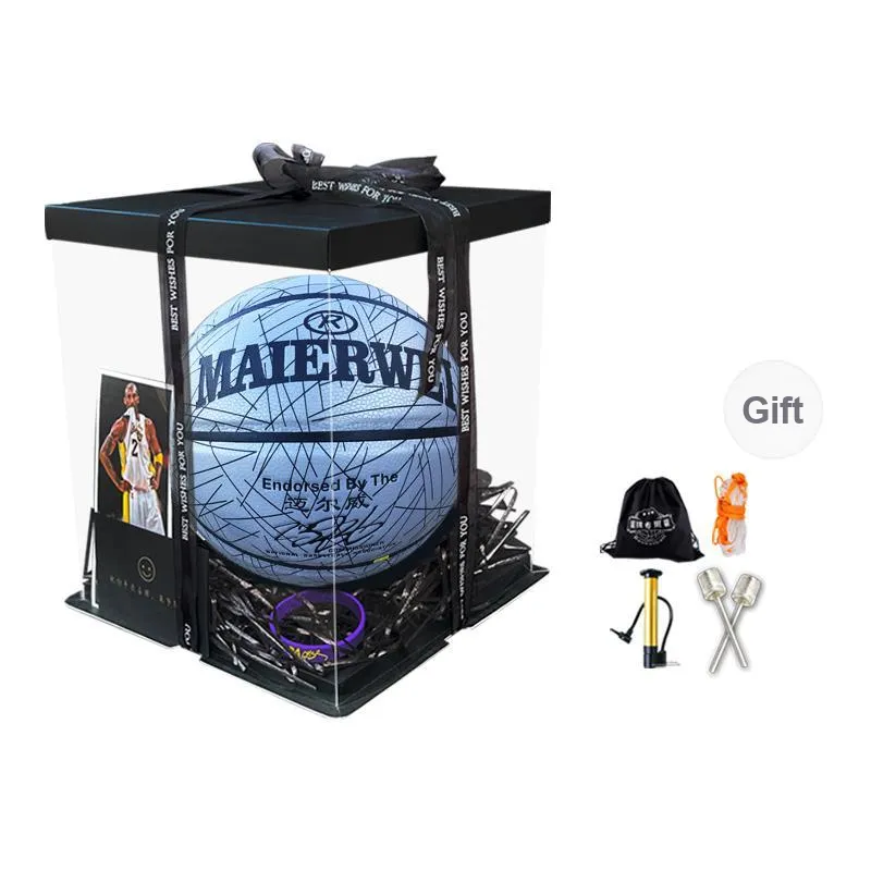 Melway PU Basketball Blue Gray Size 7 Adults Glow In The Dark-7