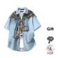 Light Blue+Blue Coffee[Shawl]( Includes T-Shirt )