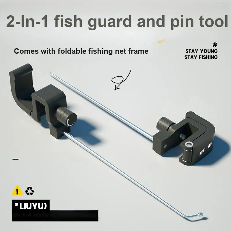 Six Fish Hook Remover Fishing Aluminum Alloy Base-1