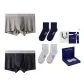 2 Pack Box[Ink Black+Mist Gray][Long Staple Cotton Socks × 2 Pack]