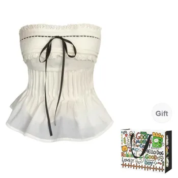 DEDY Strapless Tops Women's Apricot