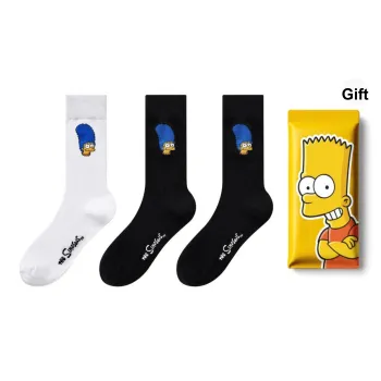 The Simpsons Mid Calf Socks Unisex Shopping Bag 3 Pack