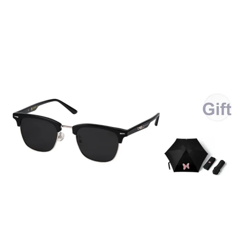 MUJOSH Astral Series Browline Half Rim Plate Sunglasses With UV400 UV Protection Unisex-0