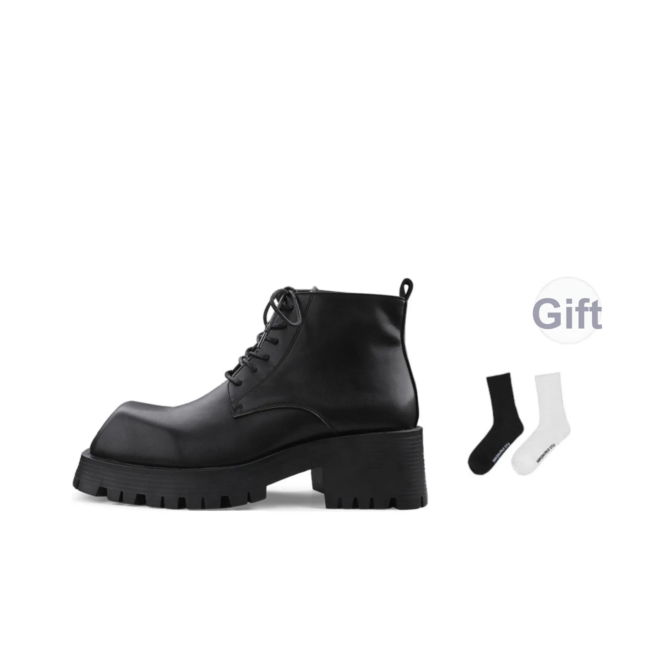 HANQIAORIJI Особенная форма Серия Короткий Мартин Ботин Мужской Черный