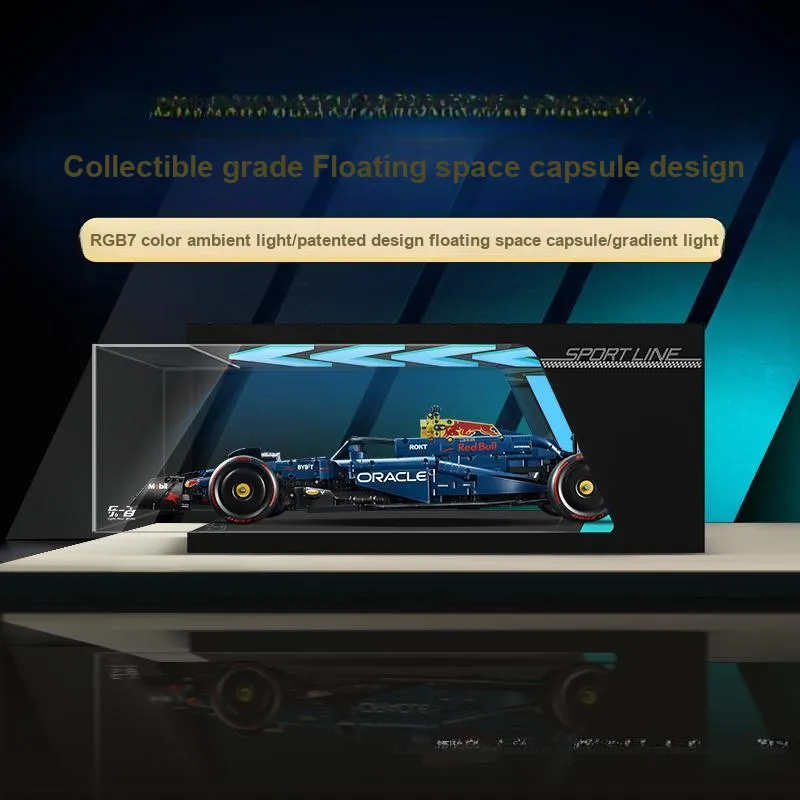 LIGHT YOUR BRICKS Compatibility Building Block 42206 Oracle Red Bull RB20 F1 Racing Display Case Model Accessories-13