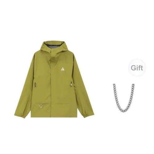 Nike Jackets Men Dark Khaki Fabric Color With Free Necklace