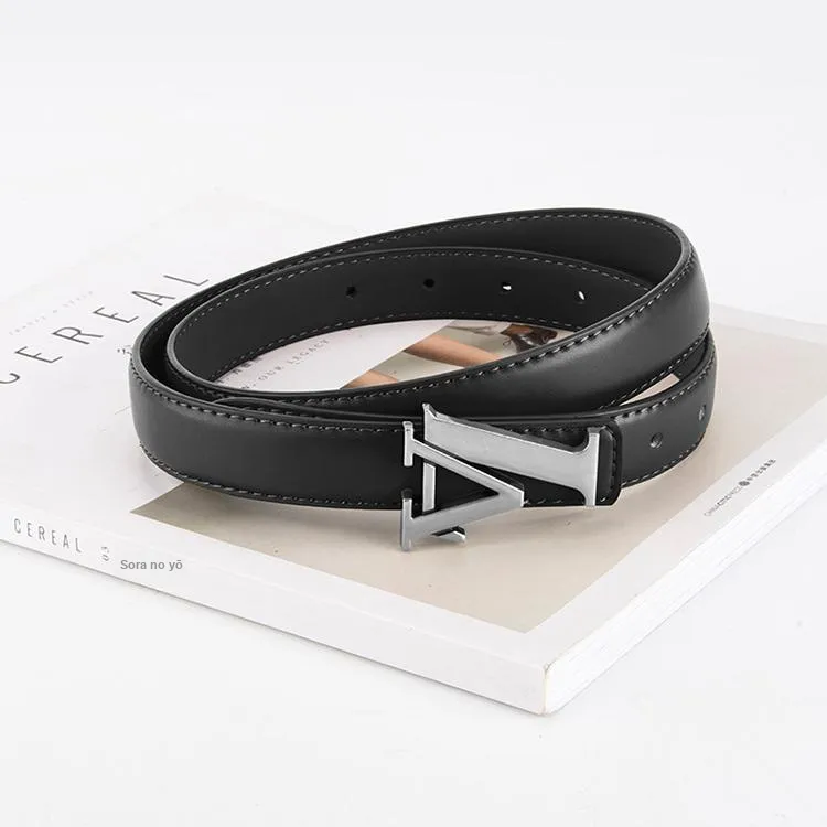 Lanza Cow Split Leather Belts Women's Width 2.3CM-1