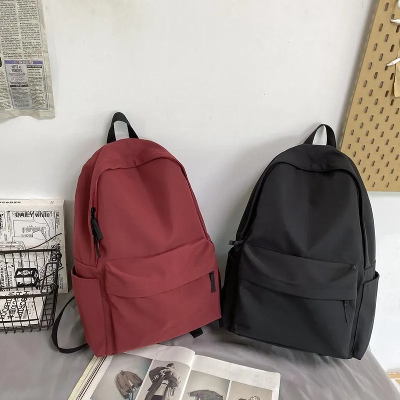 KAMLUI Nylon Fabric Backpacks Backpack Regular Unisex Burgundy/Black/Beige-7