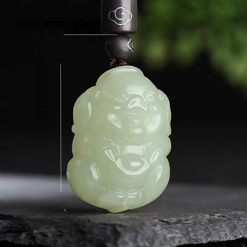 KUNYUYAO Hetian Jade Pendants Pale Greenish White Jade Unisex-2