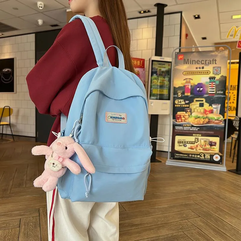 Kaka Tree Nylon Backpack Unisex Black/Pink/Yellow/Green/Blue-13
