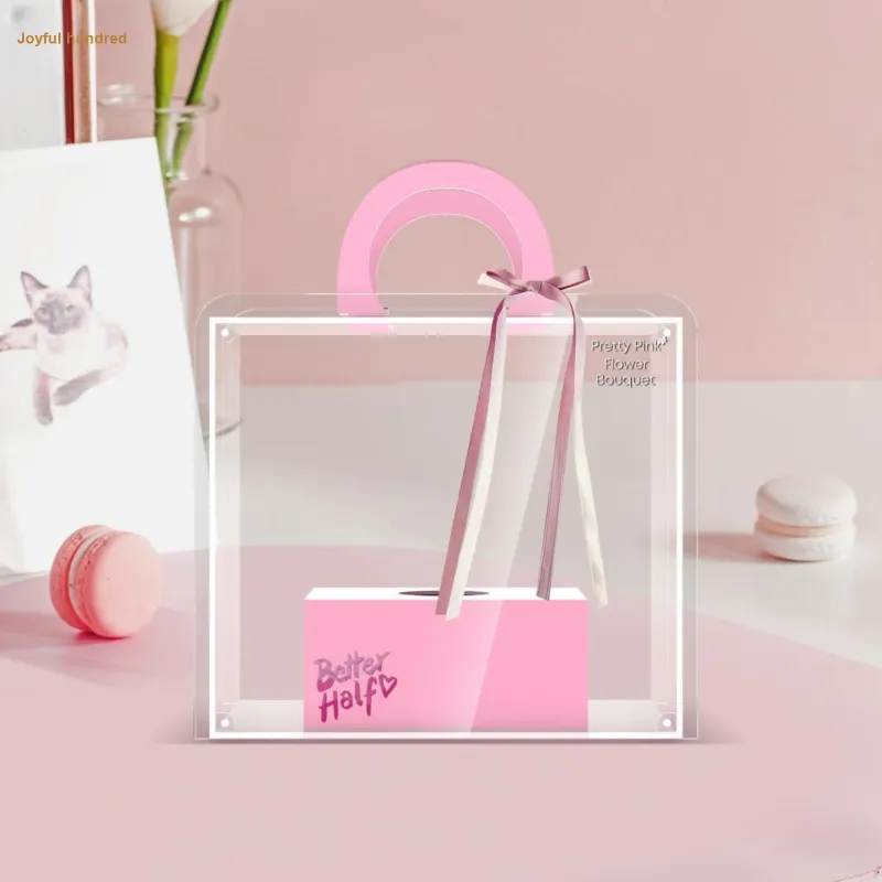 LIGHT YOUR BRICKS Compatibility Building Block 10342 Pink Bouquet Box Building Blocks Display Case Model Accessories-5