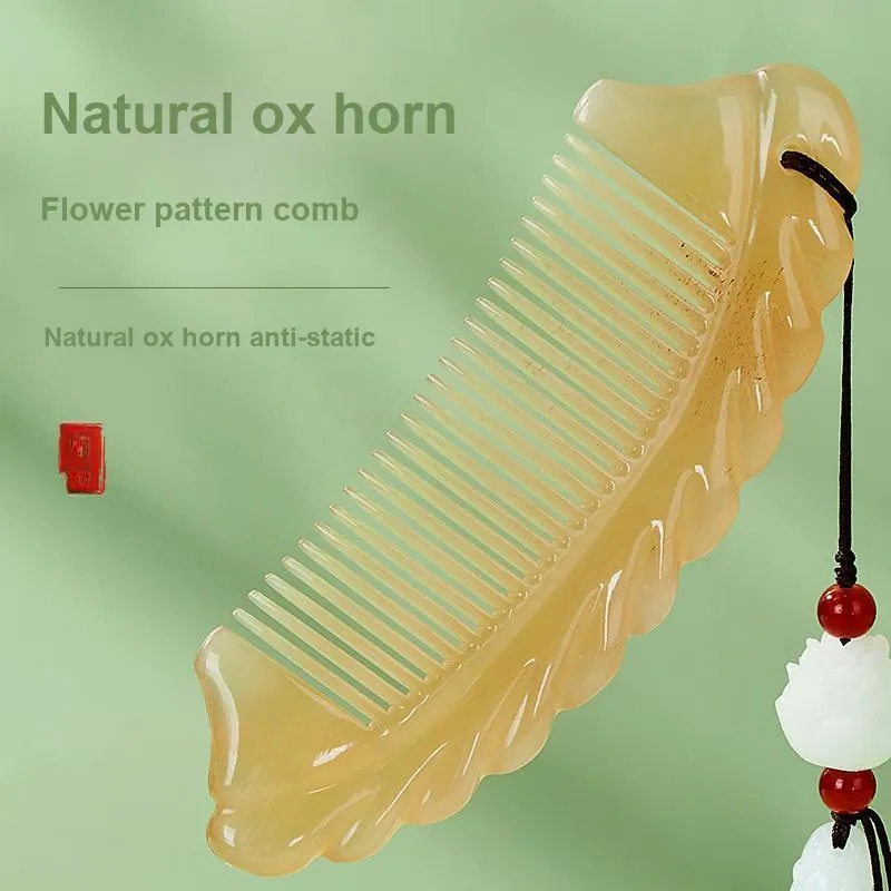 DANPU Natural Ox Horn Premium Comb Massage Anti Static Gift Box Set-3