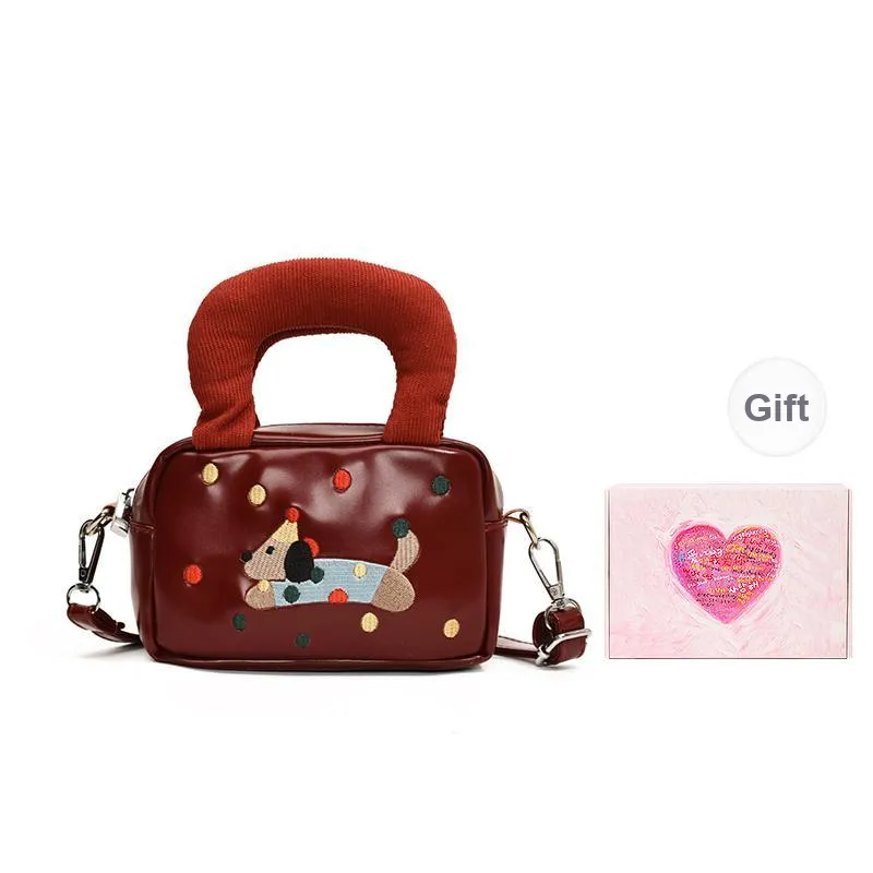 NATTY PU Shoulder Bags Handbags Small Size Women's Black/Red/Brown-6