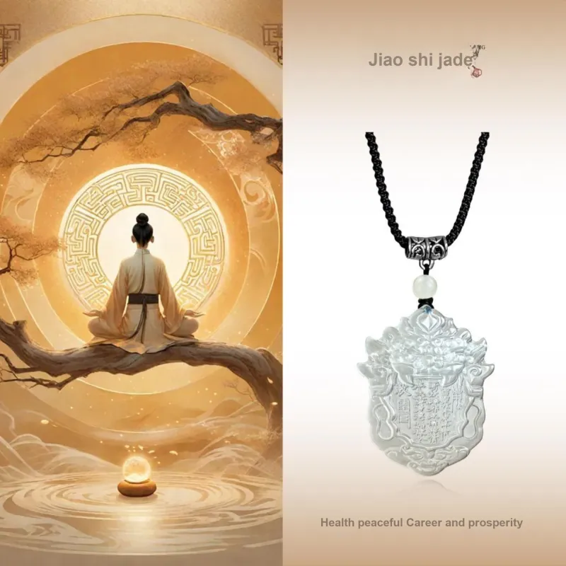 JIAOSHIYU Serpentine Jade Necklaces Unisex-1