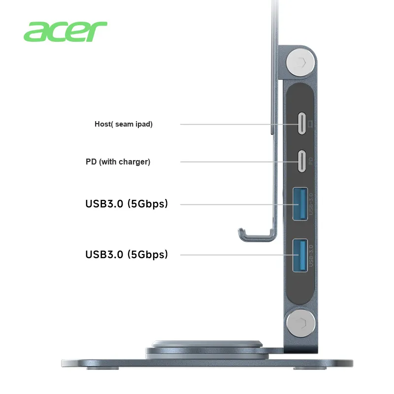 Acer Compact Portable Desktop Live Streaming Multifunction 360° Rotating Flat Phone Stand-6