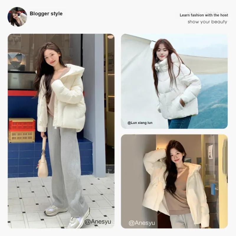 SEM/R Relaxed Oversized Hooded Down Jacket Mid Length Women's-4