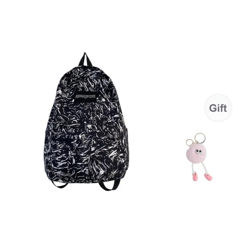 Yalu Nylon Backpack Unisex White/Black/Pink/Light Blue-3