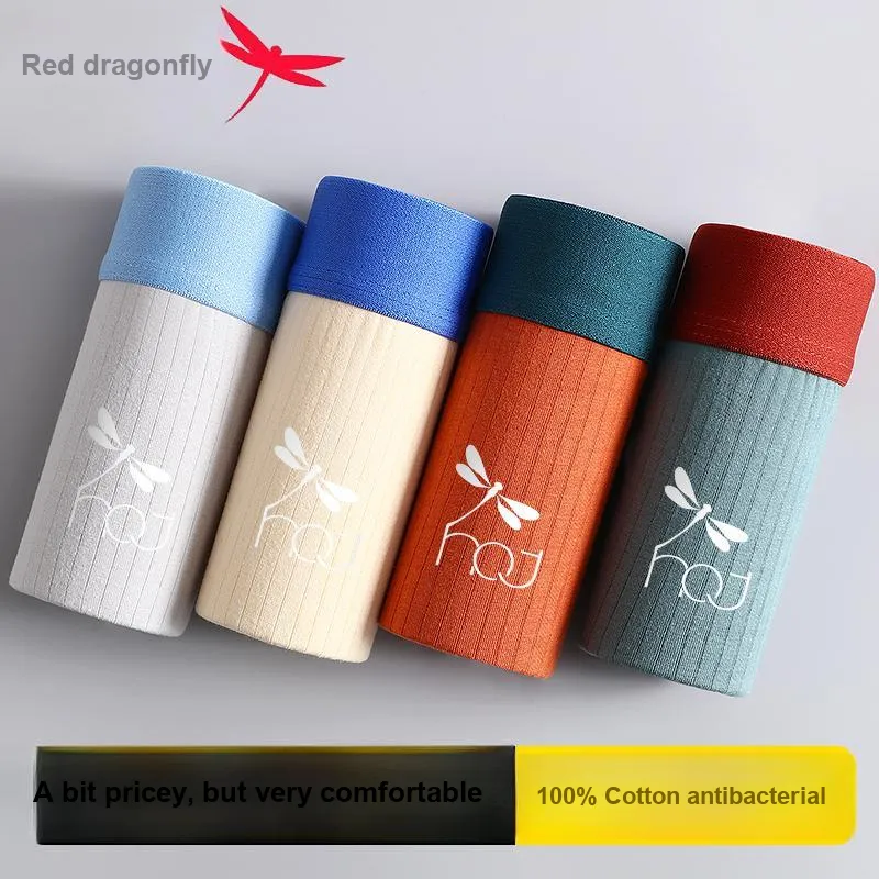 RED DRAGONFLY Cotton Panties Men's Gift Box Set Of 4-6