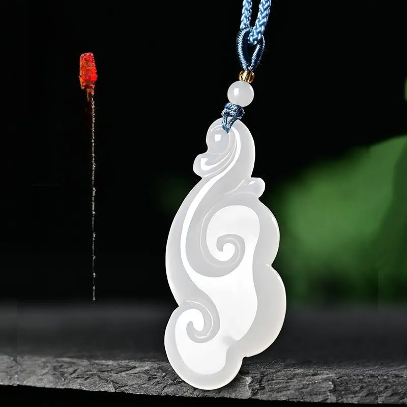 KUNYUYAO Hetian Jade Pendants White Jade Unisex-6