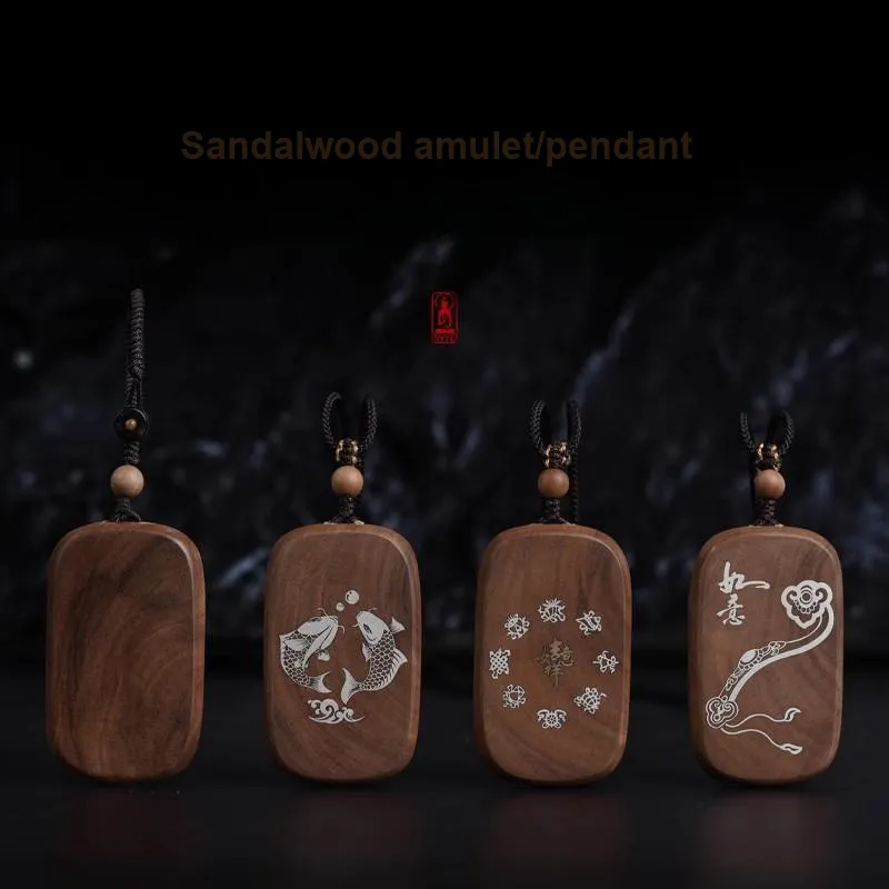 DALONG Old Mountain Sandalwood Wooden Pendant Unisex-1