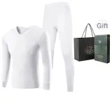 Men's V-Neck Clothing Sets (Bleached) 100% cotton, Skin-Friendly, 3A Antibacterial