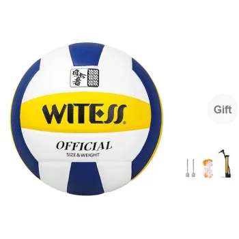 WITESS PU Surface Leather Size 5 Ball Volleyball Unisex Blue White Color Scheme