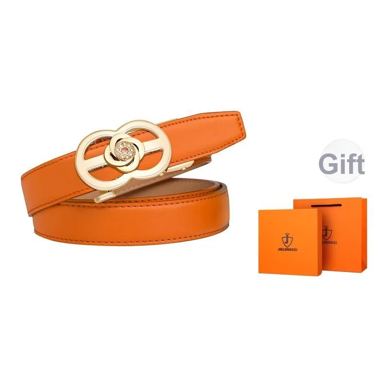 Jaylen Oos Automatic Buckle Fashion Slimming Decoration Leather Belts Women's 2.4cm